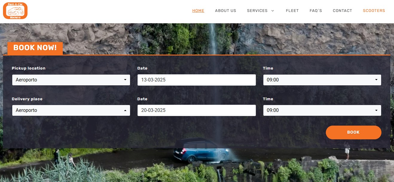 Főoldal – Foglalás gomb